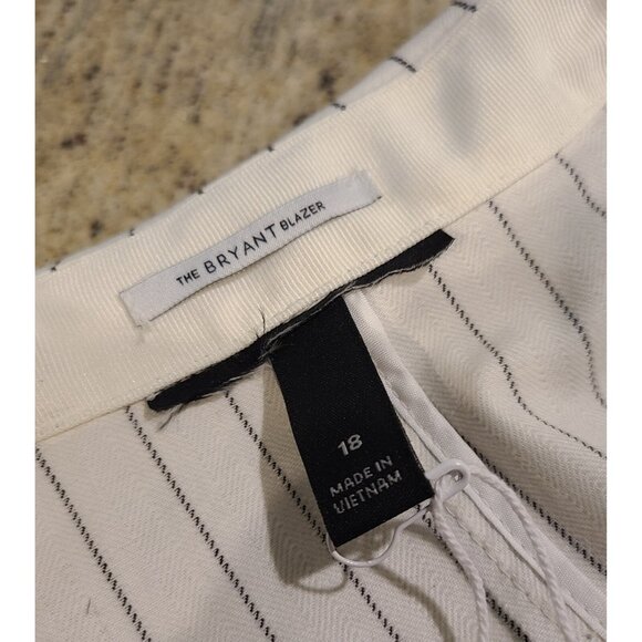 New! Lane Bryant Laney Wide Leg Crop Pants sz 14 White Pinstripes & Blazer Sz 18 - Picture 10 of 16